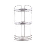 Meuble de coin salle de bain à 3 niveaux - Inox