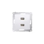 Prise double pour chargeur usb niloé blanc 764594