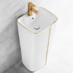 Lavabo de Type Sol Intégré en Céramique