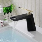 MITIGEUR LAVABO S/T NOIR & GOLD PETIT