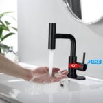 MITIGEUR LAVABO BEC PIVOT NOIR ROLIN ST019B GM