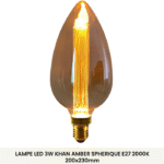 LAMPE LED 3W KHAN AMBER SPHR E27 2000K D105-225-3W
