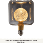 LAMPE LED 3W NAPOLI SMOK CARRE E27 3000K PS120160