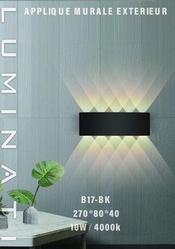 111173 APPLIQUE MURALE B17 BK 4000K – Image 1