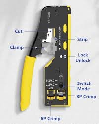 116829 PINCE RJ45 CAT6A JAUNE BLANDIE REF/HT-718 – Image 1