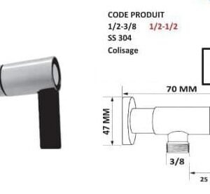 CAS ROBINET EQUERRE 1/2-1/2-SS 304 CAS-003