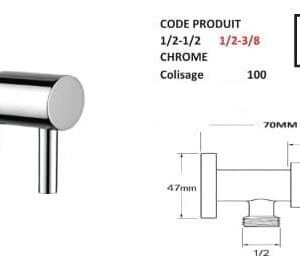 CAS ROBINET EQUERRE -1/2-3/8-CHROME CAS-004