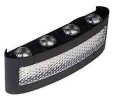 117301 APPLIQUE LED 3 POSITION BK ALUM IP65 8+4W /APP3 – Image 1
