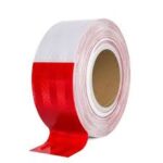 ADHÉSIF FLUORESCENT 18mx18mm ROUGE/BLANC C M021
