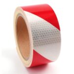 ADHÉSIF FLUORESCENT 18mx18mm ROUGE/BLANC C M023
