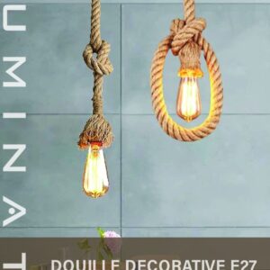 DOUILLE DECORATIVE CORDE+E27 1.5