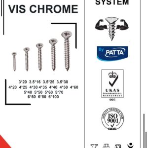 VIS 5*40 PK 200PCS CHROME