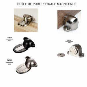 BUTEE DE PORTE SPIRALE MAGNETIQUE NOIR REF 1843