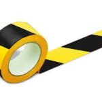 BANDE DE BALISAGE 5CMX200M JAUNE/NOIR