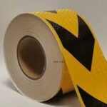 ADHESIF SIGNALISATION JAUNE/NOIR 25MX5CM