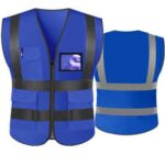 GILET FLUORESCENT EN MAILLE BLEU BS-CLOTHES XL