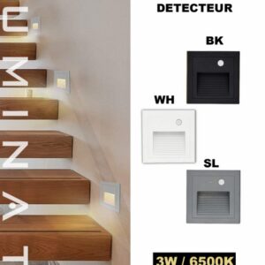 CONTRE MARCHE AVEC DETECTEUR 3W-6500K BK