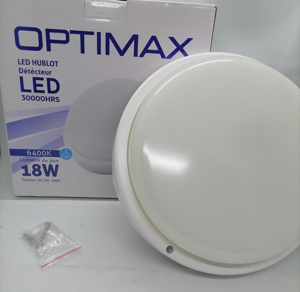 20251211_5999547633336 HUBLOT LED+DETECTEURS ROND BLANC 18W L.BLANC IP54 – Image 1
