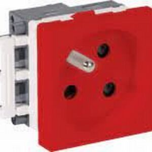 PRISE 2P+T 45*45 POUR PLINTHE ROUGE/EP100/6R