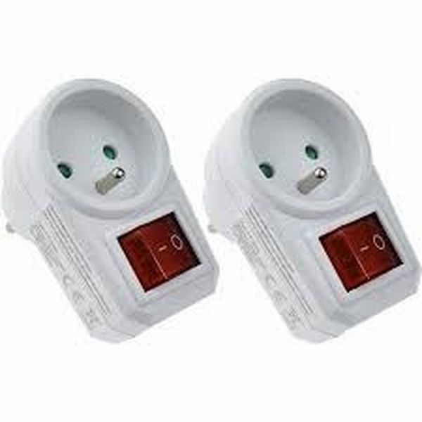 20251214_6111213202557 Adaptateur fiche 2P+T avec interrupteur 4015N â Image 1