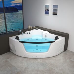 BAIGNOIR COIN HYDROMASSAGE CHROMOTHERAPIE 150*150