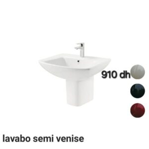 LAVABO HDLP201SC VENIS COMPL SEMI COLONNE BLANC