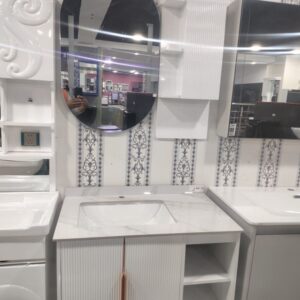 MEUBLE 80 CM BARDAGE BLANC HG-6004-80