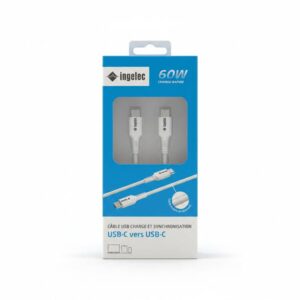 CABLE CHARGE USB-C VER-C BLANC 60W 3A 1M/ CCC1MTB