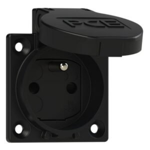 SOCLE PRISE 2P+T 16A 230VDOM NOIR SERIE EVENT IP54