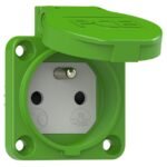 SOCLE PRISE  2P+T 16A 230VDOM VERT IP54