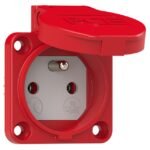 SOCLE PRISE 2P+T 16A 230VDOM ROUGE IP54