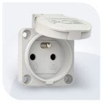 SOCLE PRISE 2P+T 16A 230V DOM BLANC IP54