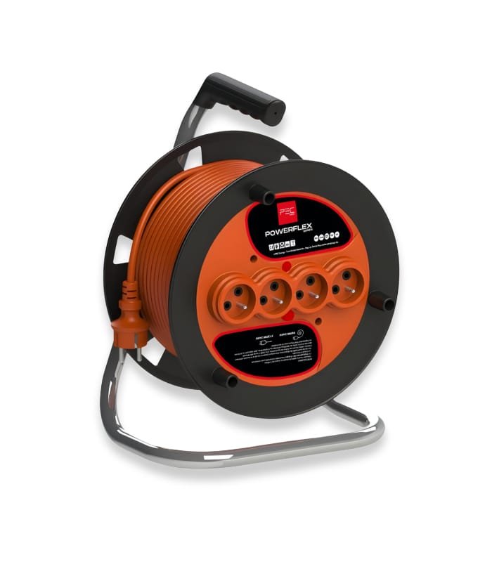 6114372618504 ENROULEUR DE CABLE POWERFLEX 4 PRISES 40M 3G2.5 – Image 1