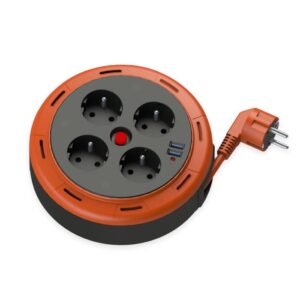 ENROULEUR DE CABLE EASYFLEX CHARGE USB 4 PRISES 5M