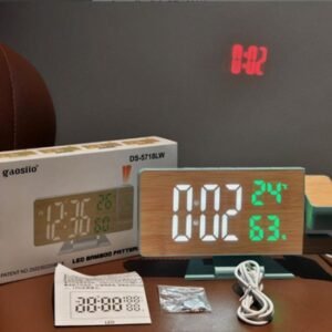 LED BAMBOO PATTERNED CLOCK GAOSIIO DS-5718LW