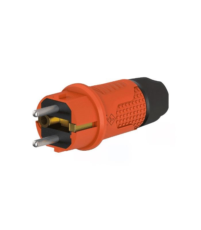 8683347799435 FICHE MALE 2P+T IP54 16A INDUSTRIEL PLASTIC ORANGE – Image 1