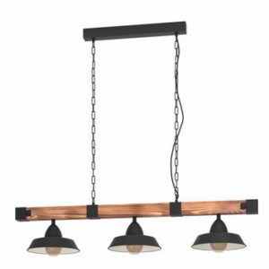 %HL/3 E27 black/brown rustic OLDBURY 49685
